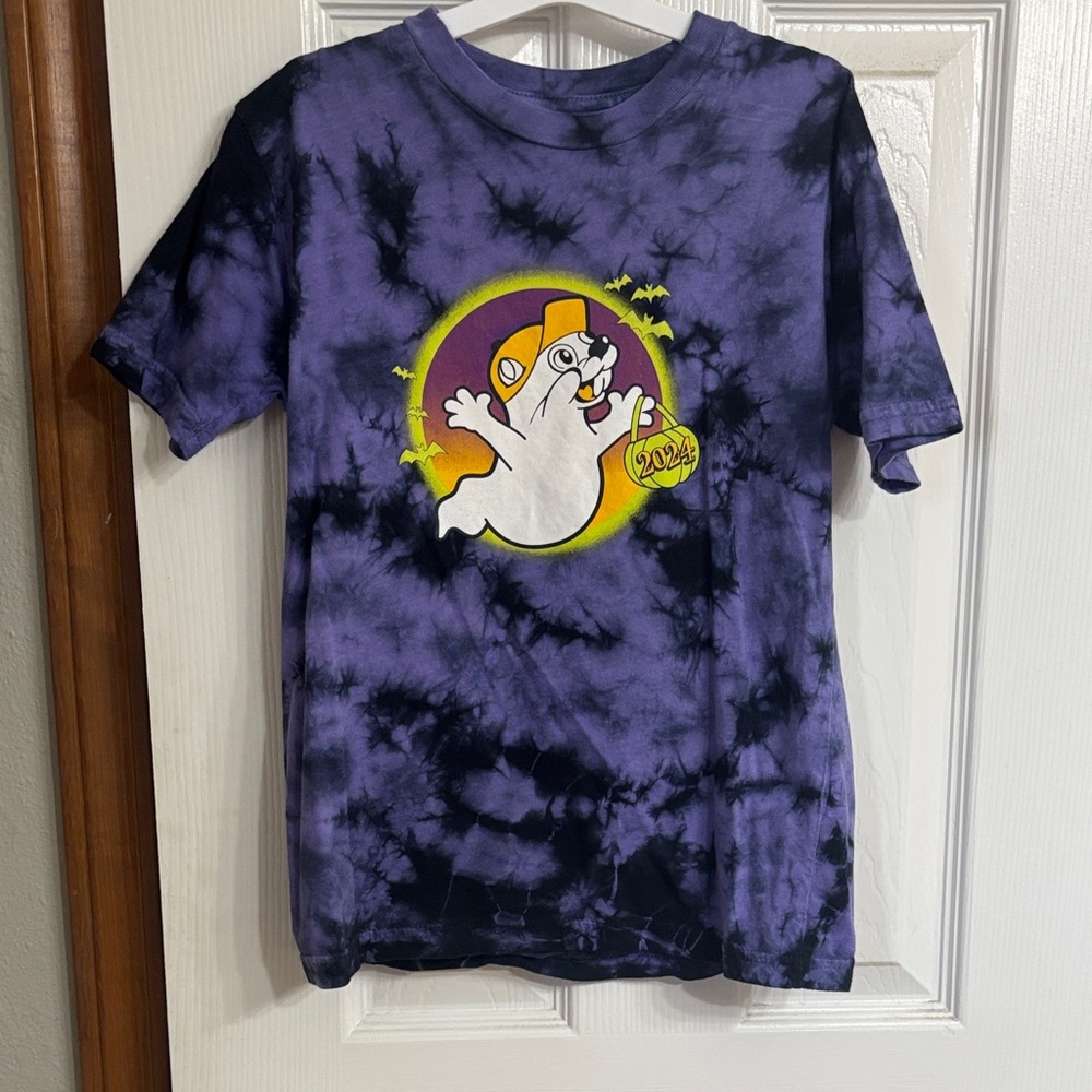 Buc-ee’s 2024 kids Halloween t shirt Youth small Hey Boo! GUC